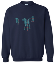 **Blue Plaid Dogs Crewneck