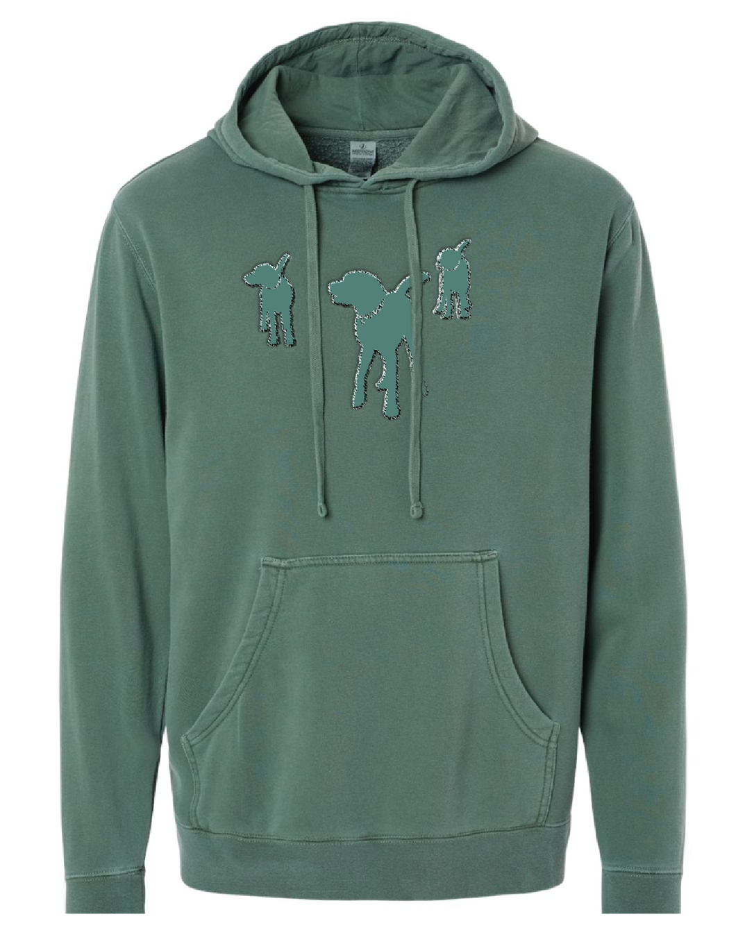 **Green Embroidered Hoodie